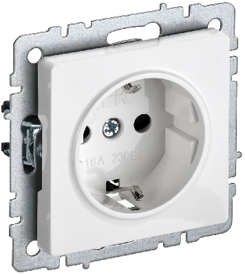 BRITE Розетка с заземлением без защитных шторок 16А РС11-1-0-БрБ белый