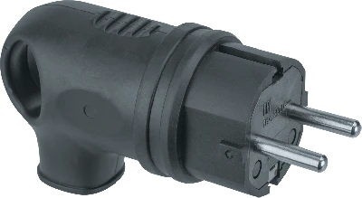 Вилка Navigator 61 367 NCA-PLR01-16A-E-IP44-BL угловая с заземлением каучук черная