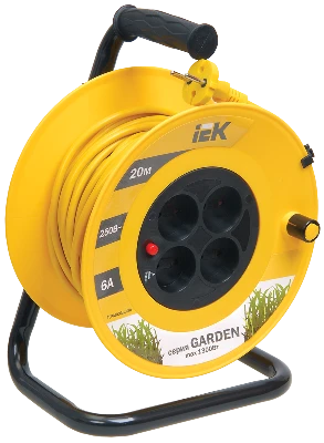 Удлинитель силовой 4 розетки шнур 20м ПВС 2x0.75 УК20 с термозащитой