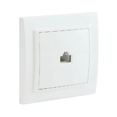 Розетка Минск RJ-45 1-местная СП белая Basic
