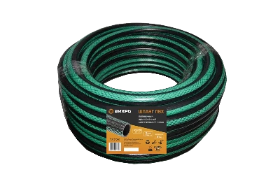 Шланг поливочный ПВХ трехслойный армированный 3/4 15м зеленый