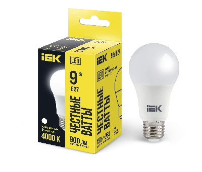 Лампа светодиодная LED 9вт E27 белый ECO