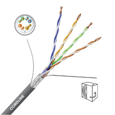 Витая пара СORDLINE F/UTP 4 пары 5e Сu одж.       24AWG(0,51мм) вн.PVC сер.305м