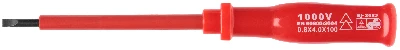 Отвертка изолированная 1000 В, CrV сталь, пластиковая ручка 4х100 мм SL