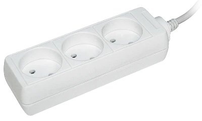 Удлинитель бытовой 3 розетки шнур 3м без заземления 10А