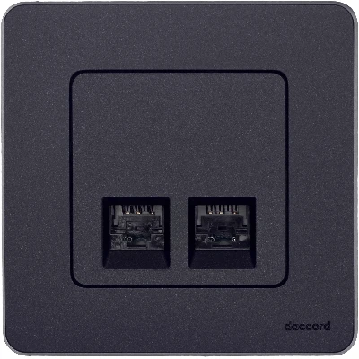 INSPIRIA розетка двойная RJ 45  категория 5e  UTP  антрацит