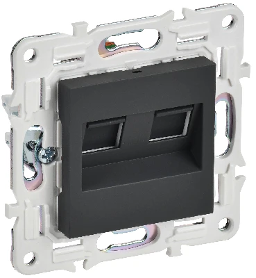 SKANDY Розетка компьютерная двойная RJ45 кат.5E SK-K03G графит IEK