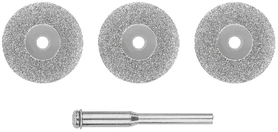 Круги с алмазным напылением 3 шт и штифт диаметр 3 мм, 22 мм