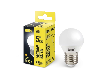 Лампа светодиодная LED 5вт E27 тепло-белый матовый шар ECO