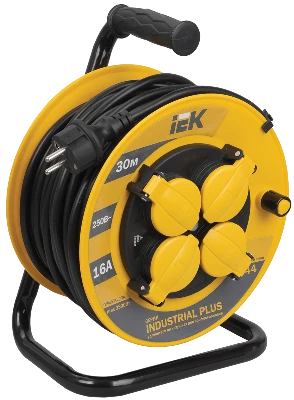 Удлинитель силовой 4 розетки шнур 30м ПВС 3х1.5мм2 УК30 с термозащитой IP44