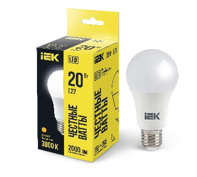 Лампа светодиодная LED 20вт Е27 тепло-белый ECO