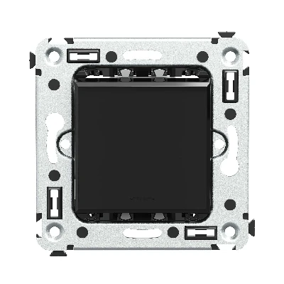 Выключатель одноклавишный, в стену, ''Черный квадрат''