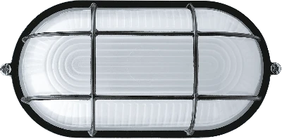 Светильник НПП-60w термостойкий овальный с решеткой IP54 черный