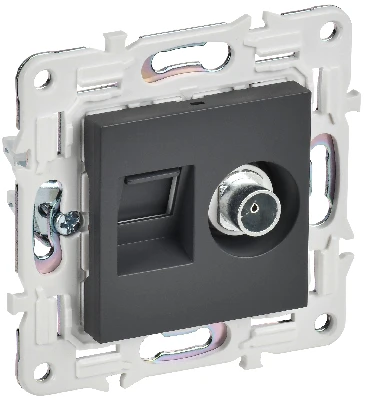 SKANDY Розетка двойная TV+RJ45 кат.5E SK-A14T титан IEK