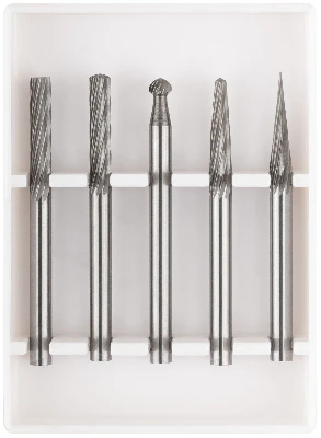 Шарошки карбидные Профи, штифт 3 мм (мини), набор 5 шт