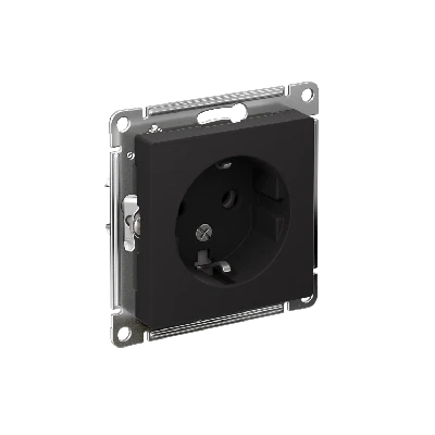 Розетка ATLASDESIGN с заземлением 16А механизм карбон