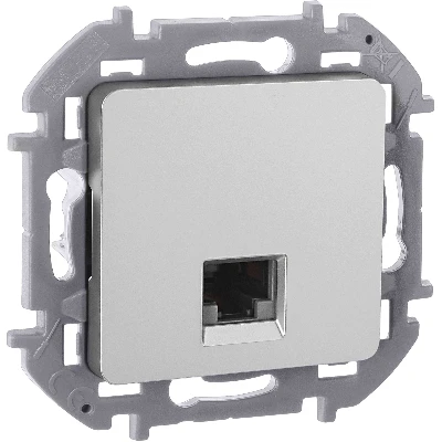 Информационная розетка RJ 45 категория 6 UTP INSPIRIA алюминий