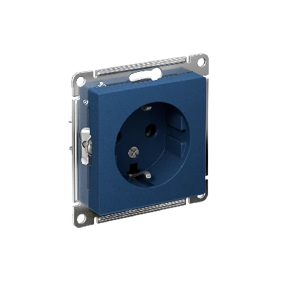 ATLASDESIGN РОЗЕТКА с заземлением, 16А, механизм, АКВАМАРИН