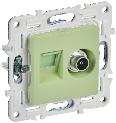 SKANDY Розетка двойная TV+RJ45 кат.5E SK-A14G мятный IEK