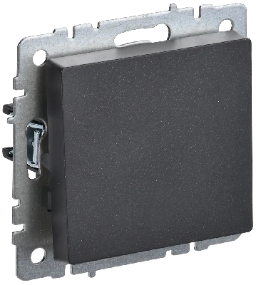 BRITE Выключатель одноклавишный проходной 10А ВС10-1-6-БрЧ черный