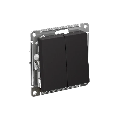 Выключатель двухклавишный ATLASDESIGN схема 5 10АХ механизм карбон