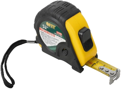 Рулетка прорезинен. корпус, тройной стопор ''Ультра'' 5 м x 19 мм
