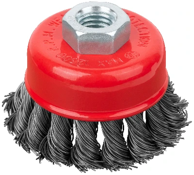 Кордщетка-чашка, гайка М14, стальная витая проволока 65 мм