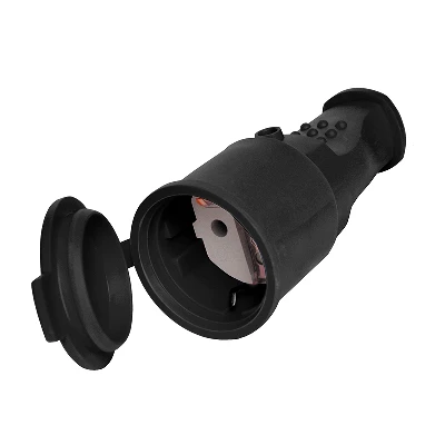 Разъем штепсельный с заземлением каучук 16А 250В IP44 (еврослот)