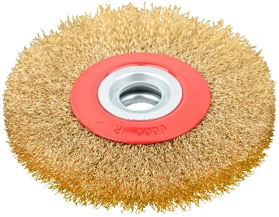 Кордщетка-колесо, стальная латунированная волнистая проволока 125 мм