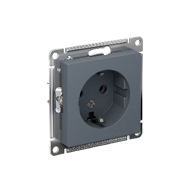 Розетка ATLASDESIGN с заземлением 16А механизм грифель