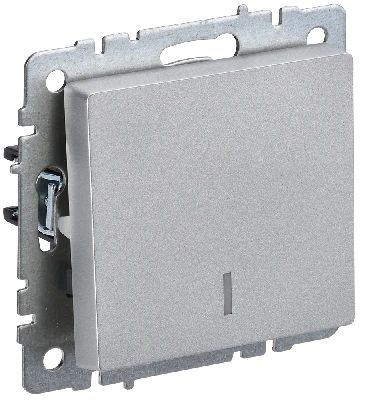 BRITE Выключатель одноклавишный с индикацией 10А ВС10-1-1-БрА алюминий