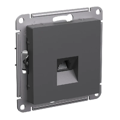 ATLASDESIGN РОЗЕТКА компьютерная RJ45, кат. 5Е, механизм, БАЗАЛЬТ