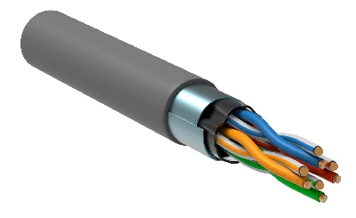 Кабель связи ITK витая пара F/UTP категория 5E 4х х24AWG solid LSZH 305м серый