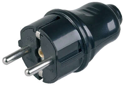 Евровилка прямая черная 16А