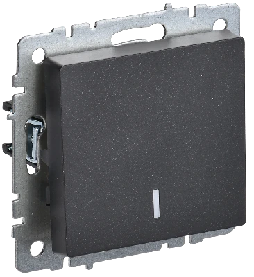 BRITE Выключатель одноклавишный с индикацией 10А ВС10-1-1-БрЧ черный