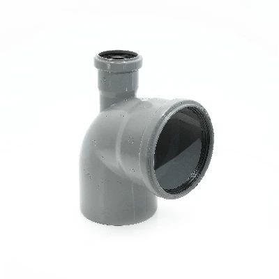 Отвод комбинированный канализационный с дополнительным входом справа 110х90/50 Ростурпласт