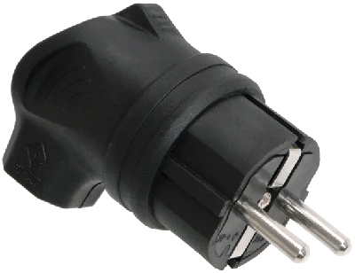 ОМЕГА Вилка угловая каучук 16А 2Р+E IР44