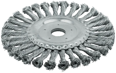 Кордщетка-колесо, посадочный диаметр 22.2 мм, стальная витая проволока 180 мм
