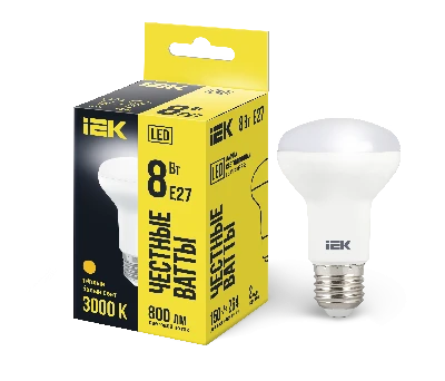 Лампа светодиодная LED рефлекторная 8вт E27 R63 тепло-белый ECO