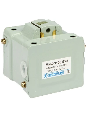 Электромагнит МИС-3100 ЕУ3, 380В, тянущее         исполнение, ПВ 100%, IP20, с жесткими выводами