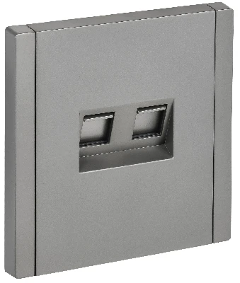FORTE&PIANO Розетка двойная RJ11+RJ45 кат.5E FP535 сталь IEK