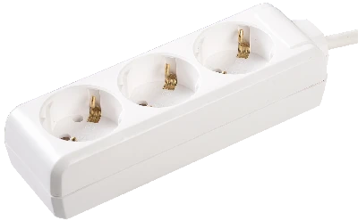 Удлинитель бытовой 3 розетки шнур 3м с заземлением 16А