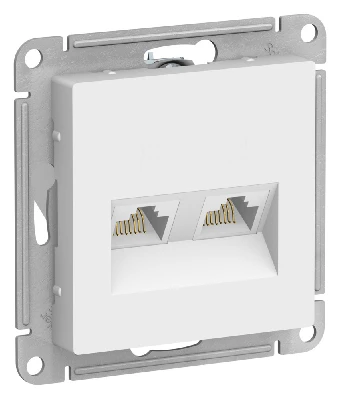 ATLASDESIGN РОЗЕТКА двойная компьютерная RJ45+RJ45, кат.5Е, механизм, ЛОТОС