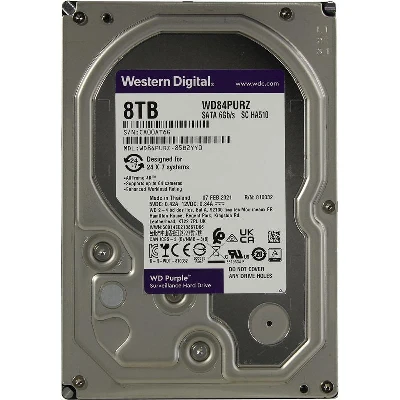 Жесткий диск 8TB Purple 3.5'', SATAIII, 5640 об/мин, 128 МБ