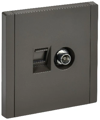 FORTE&PIANO Розетка двойная TV+RJ45 кат.5E FP336 серый IEK