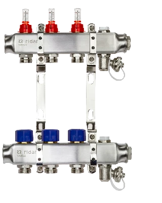Коллекторная группа SSM-3RF set 3 контура 1' x 3/4' с расходомерами и кронштейнами