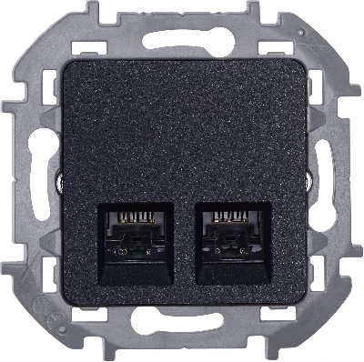 INSPIRIA розетка двойная RJ 45  категория 5e  UTP  антрацит