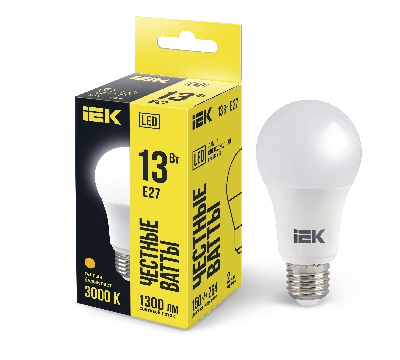 Лампа светодиодная LED 13вт Е27 тепло-белый ECO