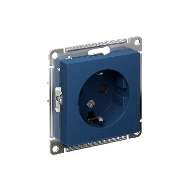 ATLASDESIGN РОЗЕТКА с заземлением со шторками, 16А, механизм, АКВАМАРИН