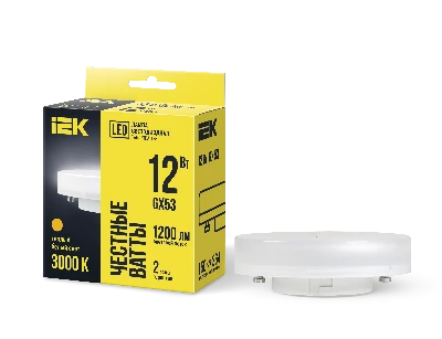 Лампа светодиодная LED 12вт GX53 тепло-белый таблетка ECO